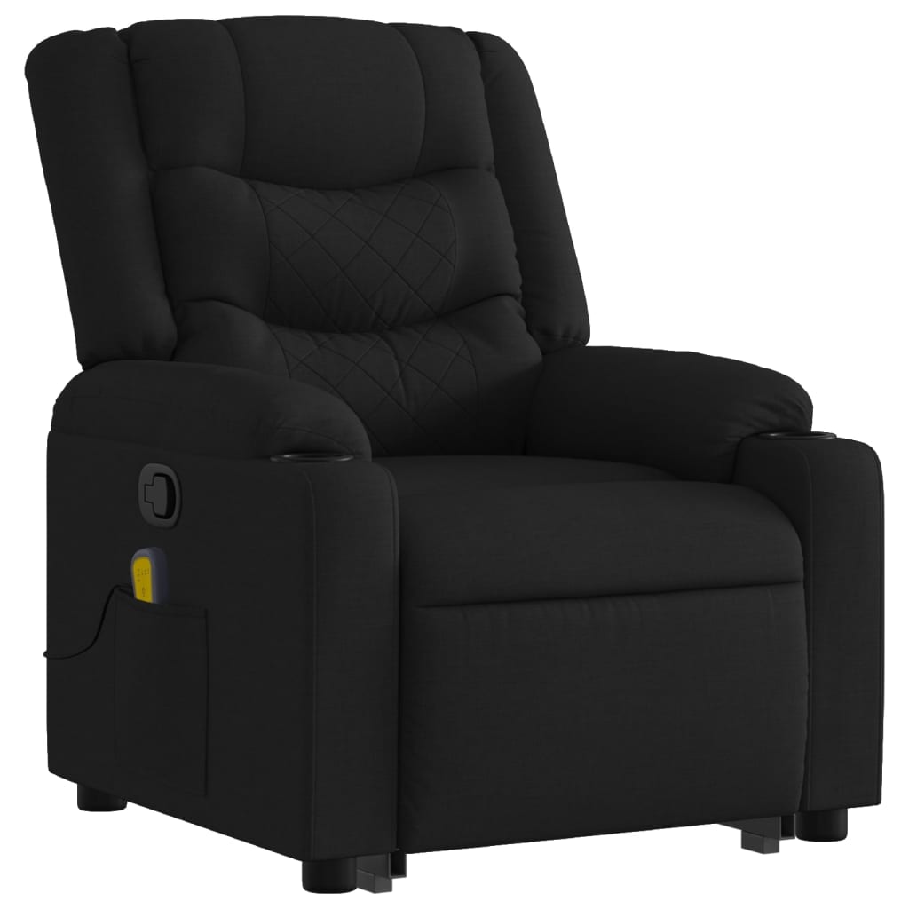 vidaXL Stand up Massage Recliner Chair Black Fabric